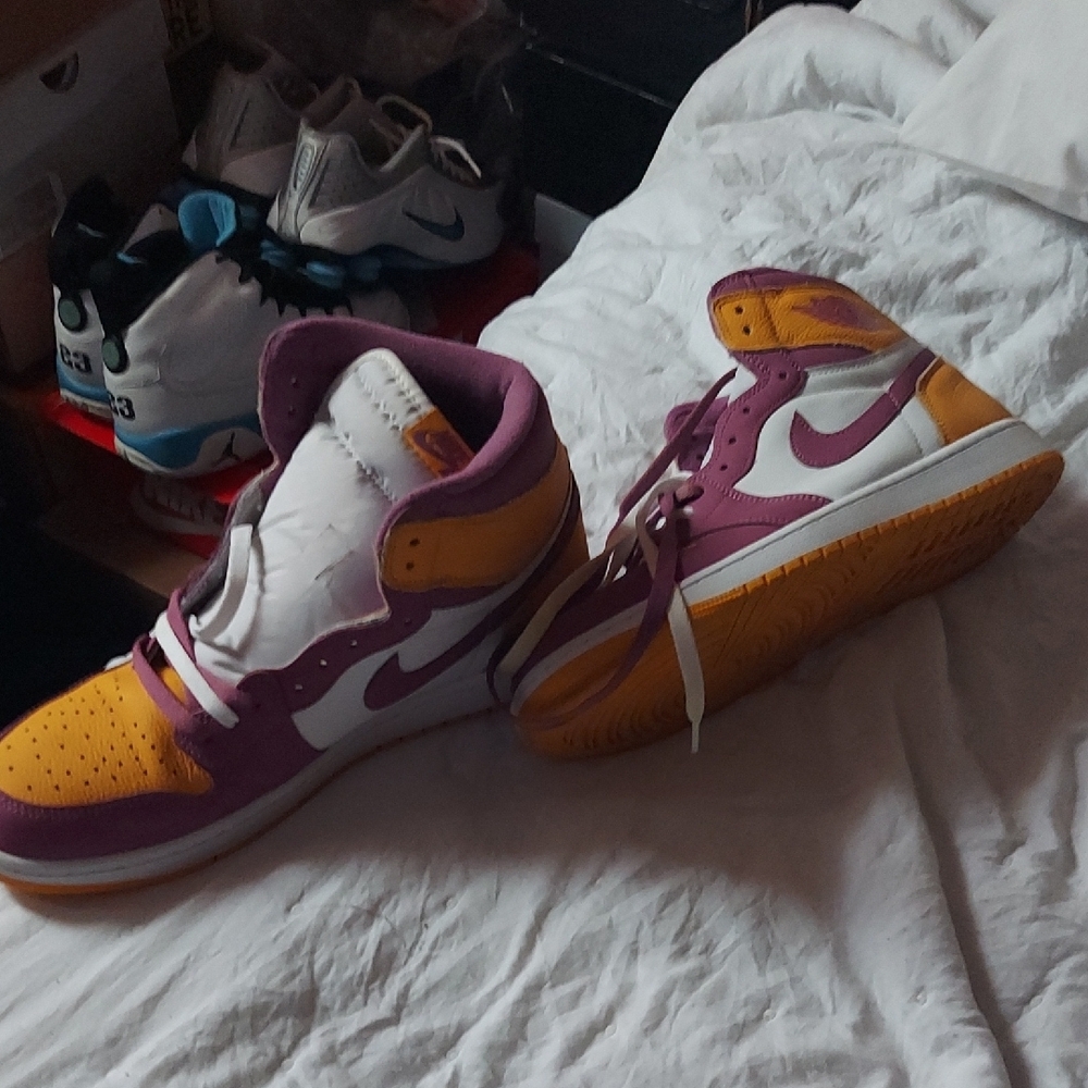 Kids' Nike Purple and Yellow Sneakers